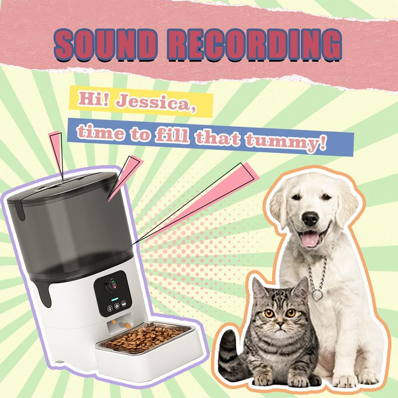 Automatic Cat Feeder , Networked Automatic Pet Feeder with Freshness Function, 6L Timed Cat Feeder with Low Food Sensor, Pet Supplies Automatic Pet