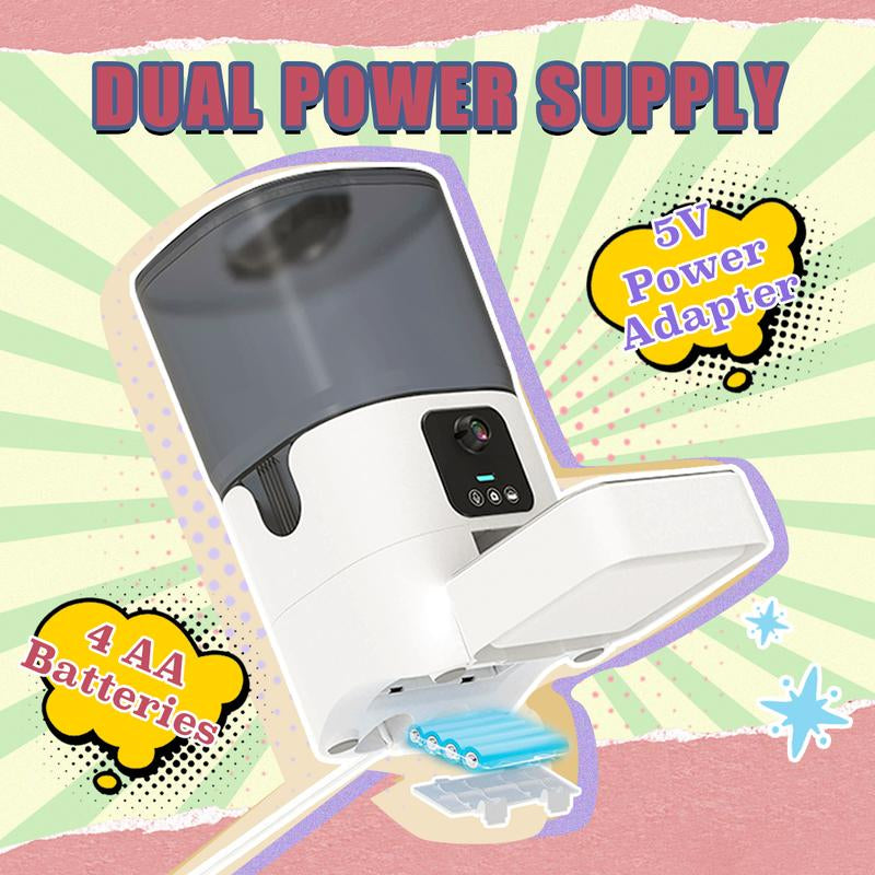 Automatic Cat Feeder , Networked Automatic Pet Feeder with Freshness Function, 6L Timed Cat Feeder with Low Food Sensor, Pet Supplies Automatic Pet