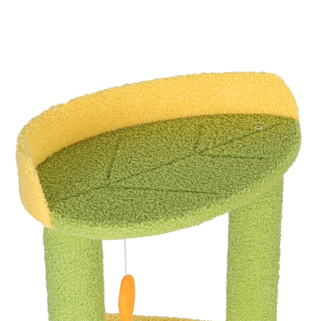 Small Avocado Cat Multi-Level Condo Scratching Post-3
