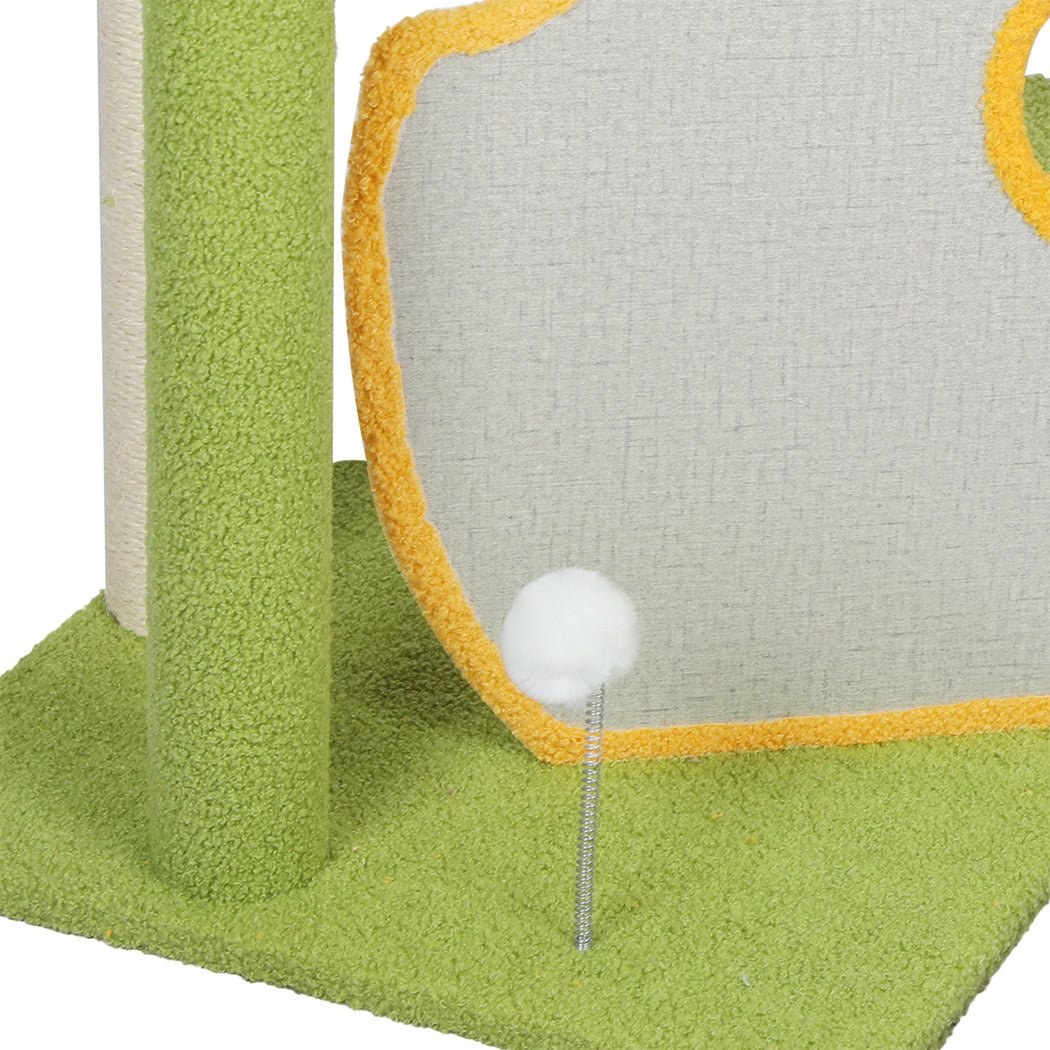 Small Avocado Cat Multi-Level Condo Scratching Post-4